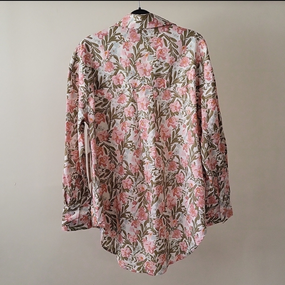 Joie 100% Cotton Button Down Shirt in Floral Print - Picture 8 of 9